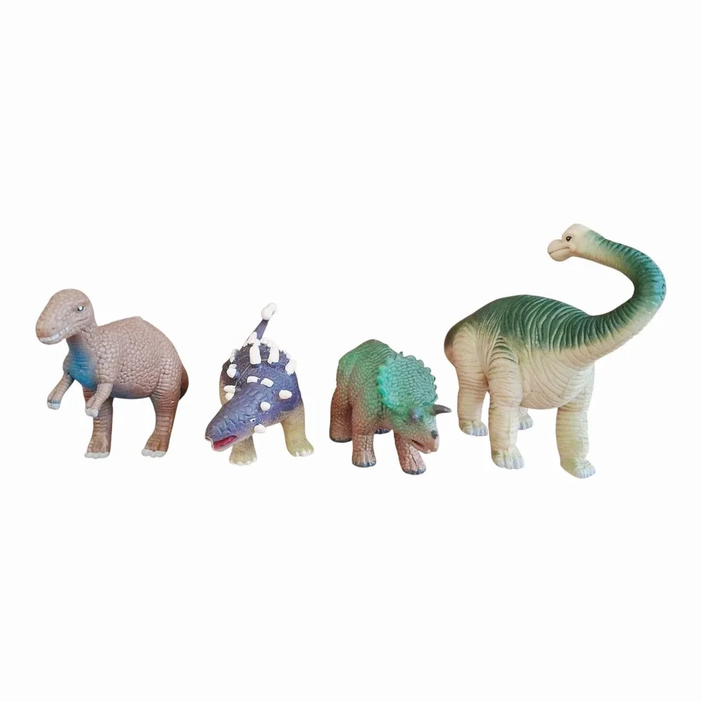 Vintage 1999 Dinosaur 4 Piece Lot M.M.T.L Toy FIGURE  Brontosaurus‎ 4x3